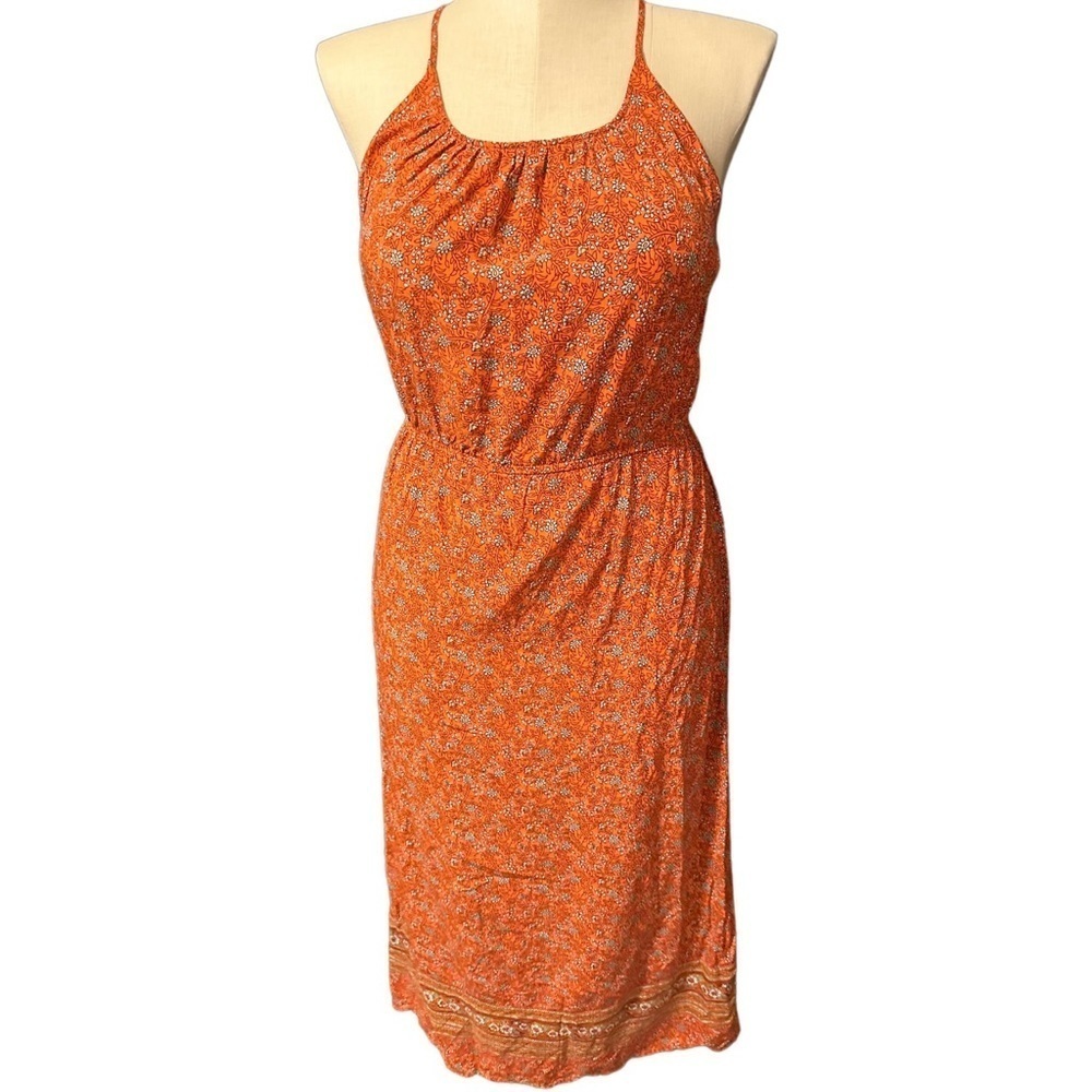 OLD NAVY orange colored flower sundress size medium